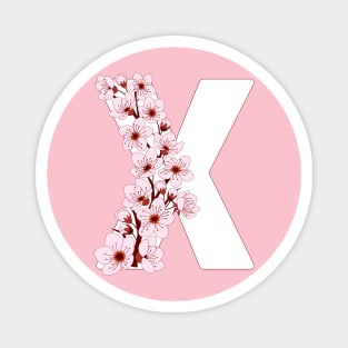 Colorful capital letter X patterned with sakura twig Magnet